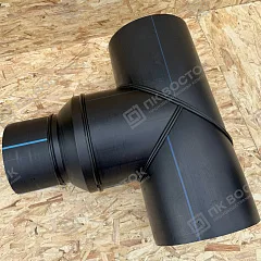 Тройник сварной ПНД ПЭ100 переходной 355х160 мм SDR 17
